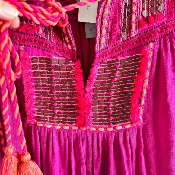 Anthropologie × BLANK LONDON Lissa Embroidered Peasant Blouse Medium NWT - Picture 6 of 15